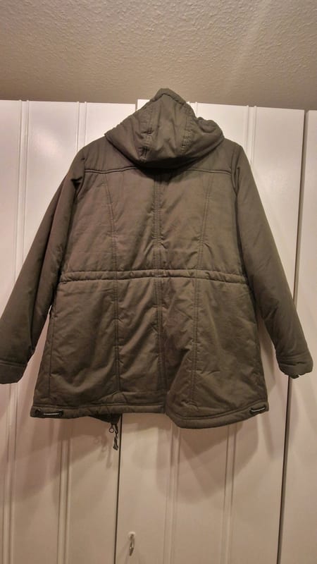 Damen Parka mit Kapuze, Khaki, Taschen und Reißverschluss – Größe 42 – Grün – Bild 5 von 6