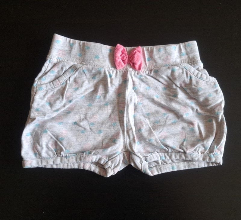Mädchen 2er-Set Sommer-Shorts Gr.80 – Weiß/Orange/Grau – Bild 4 von 5