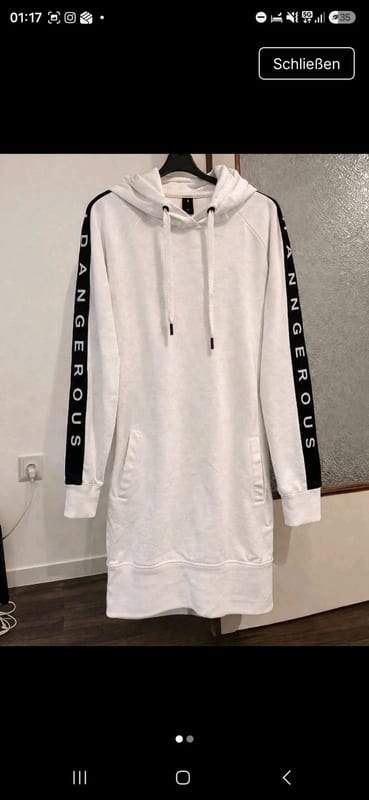Dangerous Damen DNGRS Hoodie-Kleid in Creme/Offwhite – Größe S – Weiß