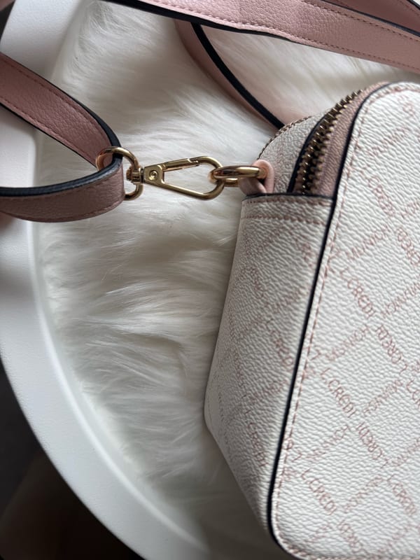 L.credi Damen Handtasche Umhängetasche Rosa Crossbody Bag rosa weiß – Bild 5 von 8
