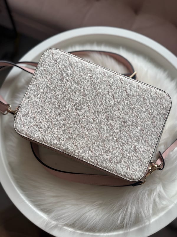 L.credi Damen Handtasche Umhängetasche Rosa Crossbody Bag rosa weiß – Bild 7 von 8