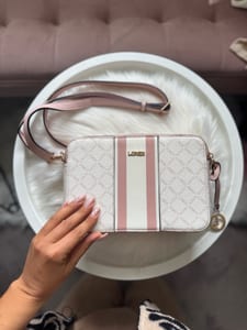 L.credi Damen Handtasche Umhängetasche Rosa Crossbody Bag rosa weiß – Bild 2 von 8
