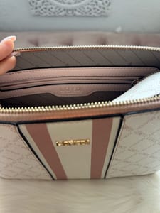 L.credi Damen Handtasche Umhängetasche Rosa Crossbody Bag rosa weiß – Bild 3 von 8