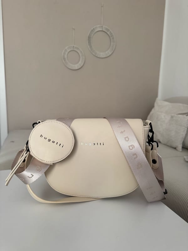 Bugatti Damen Tasche beige Crossbody Handtasche Bag Half Moon Bag