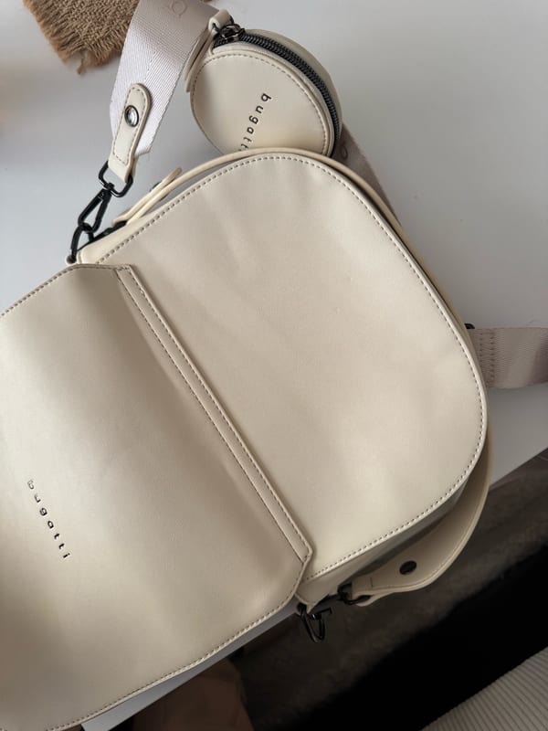 Bugatti Damen Tasche beige Crossbody Handtasche Bag Half Moon Bag – Bild 6 von 9
