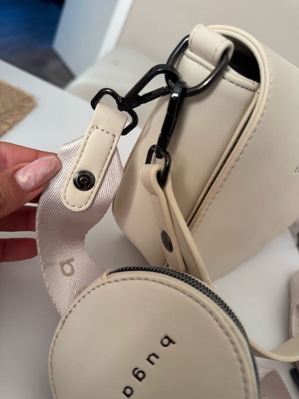 Bugatti Damen Tasche beige Crossbody Handtasche Bag Half Moon Bag – Bild 8 von 9