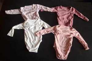 Baby 4er Set Langarmwickelbodys Gr.74/80 – Rosa