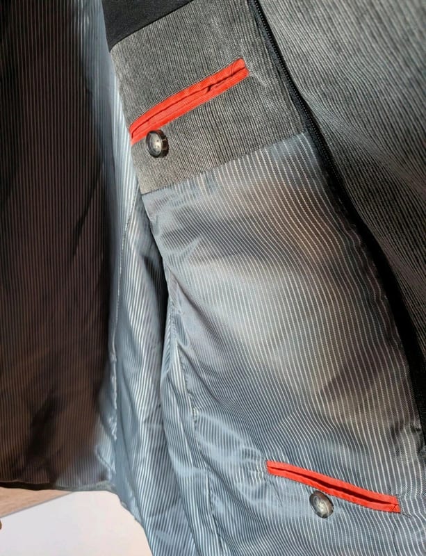 Herren Cord-Sakko in Grau mit Ellenbogenflicken Größe 58 – Bild 7 von 9