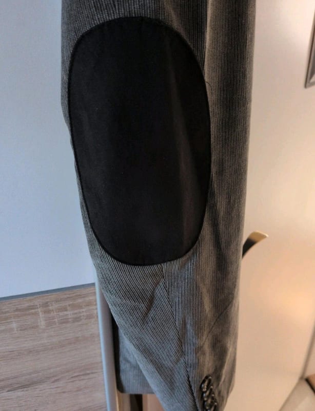 Herren Cord-Sakko in Grau mit Ellenbogenflicken Größe 58 – Bild 9 von 9