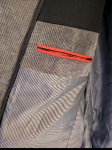 Herren Cord-Sakko in Grau mit Ellenbogenflicken Größe 58 – Bild 6 von 9