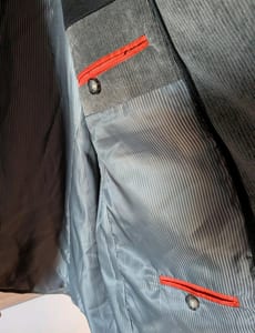 Herren Cord-Sakko in Grau mit Ellenbogenflicken Größe 58 – Bild 7 von 9