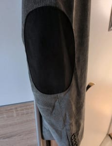 Herren Cord-Sakko in Grau mit Ellenbogenflicken Größe 58 – Bild 9 von 9