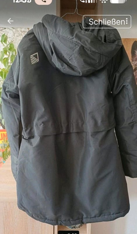 Damen Winterjacke Parka mit Kapuze, schwarz – Größe S – Bild 2 von 9