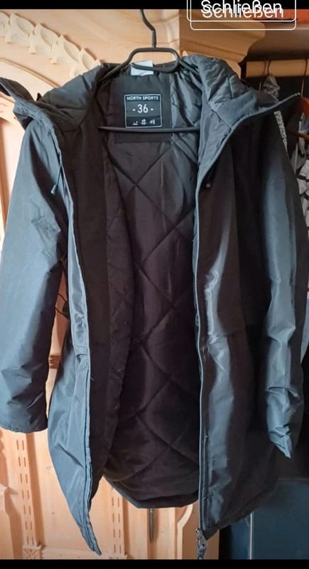 Damen Winterjacke Parka mit Kapuze, schwarz – Größe S – Bild 7 von 9