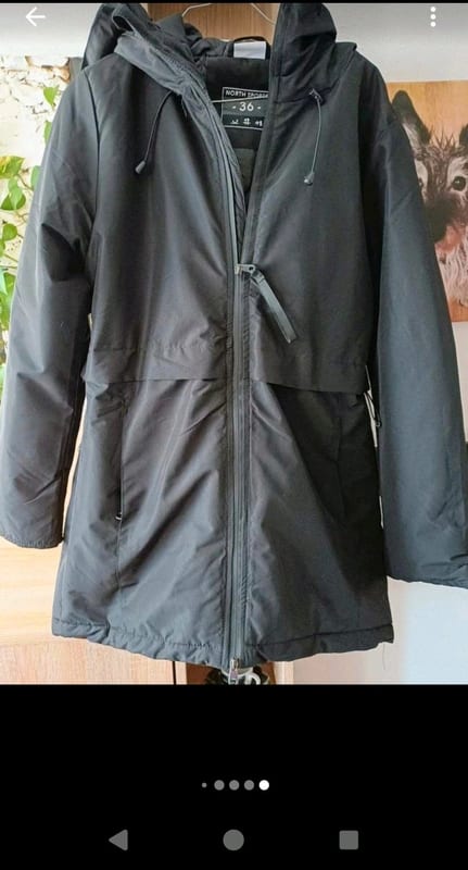 Damen Winterjacke Parka mit Kapuze, schwarz – Größe S – Bild 8 von 9