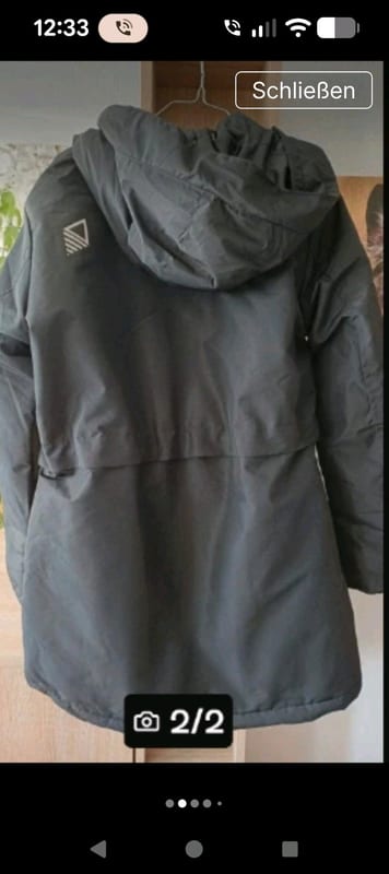 Damen Winterjacke Parka mit Kapuze, schwarz – Größe S – Bild 9 von 9