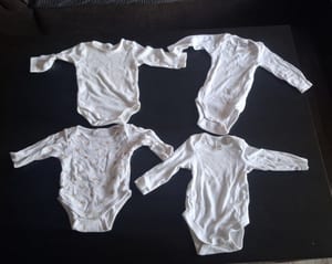 4er Set Baby Langarmbodys Gr.62/68 – Weiß