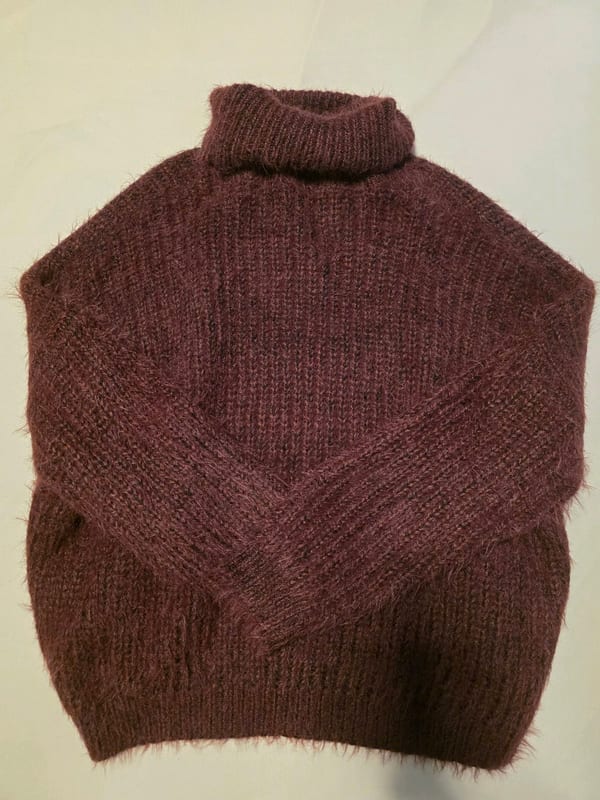 Only Damen Rollkragenpullover, flauschig, Bordeaux – Größe L – Rot