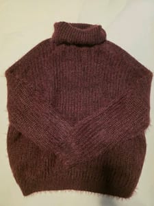 Only Damen Rollkragenpullover, flauschig, Bordeaux – Größe L – Rot