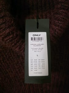 Only Damen Rollkragenpullover, flauschig, Bordeaux – Größe L – Rot – Bild 2 von 3