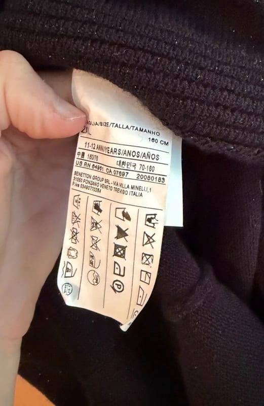 Mädchen Strickkleid mit Glitzergarn, langarm, schwarz – Größe 176 – Bild 4 von 4