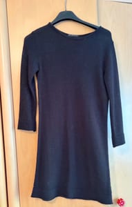 Mädchen Strickkleid mit Glitzergarn, langarm, schwarz – Größe 176