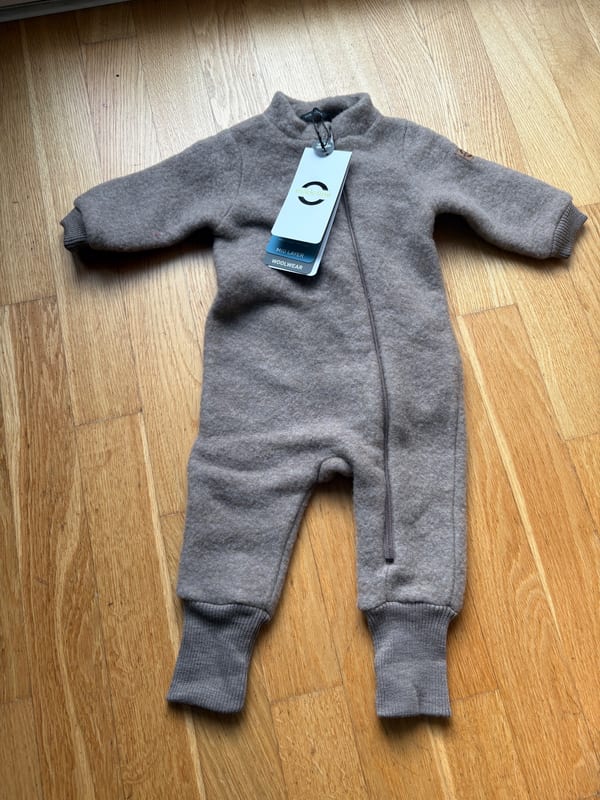 Jungen Mikk-line Wollwalkoverall aus Merinowolle – Gr. 68 – NEU mit Etikett – Braun/Beige