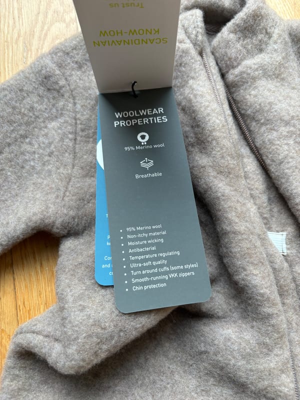 Jungen Mikk-line Wollwalkoverall aus Merinowolle – Gr. 68 – NEU mit Etikett – Braun/Beige – Bild 5 von 5