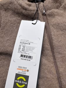 Jungen Mikk-line Wollwalkoverall aus Merinowolle – Gr. 68 – NEU mit Etikett – Braun/Beige – Bild 3 von 5