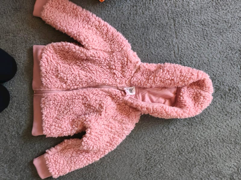 Teddyfell-Jacke mit Kapuze und Reißverschluss – Kinder – Größe 104 – Rosa