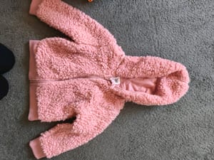 Teddyfell-Jacke mit Kapuze und Reißverschluss – Kinder – Größe 104 – Rosa