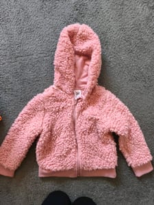 Teddyfell-Jacke mit Kapuze und Reißverschluss – Kinder – Größe 104 – Rosa