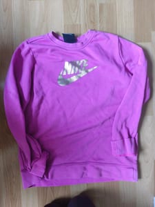 Mädchen Pinkes Sweatshirt mit silbernem Logo-Print Nike – Größe 158 – Rosa