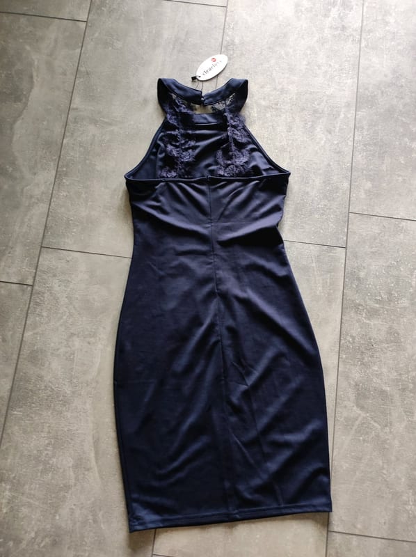 Damen Figurbetontes Kleid mit Spitzenbesatz – Neuwertig – Größe XS – Blau – Bild 2 von 5