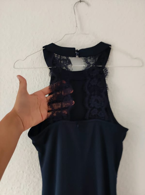 Damen Figurbetontes Kleid mit Spitzenbesatz – Neuwertig – Größe XS – Blau – Bild 5 von 5