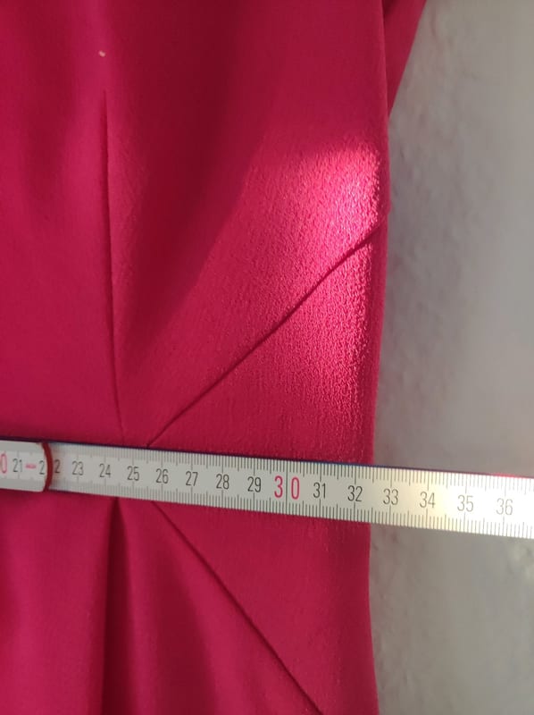 Damen Pinkes Etuikleid mit V-Ausschnitt und kurzen Ärmeln – Größe 36 – Rosa – Bild 8 von 8