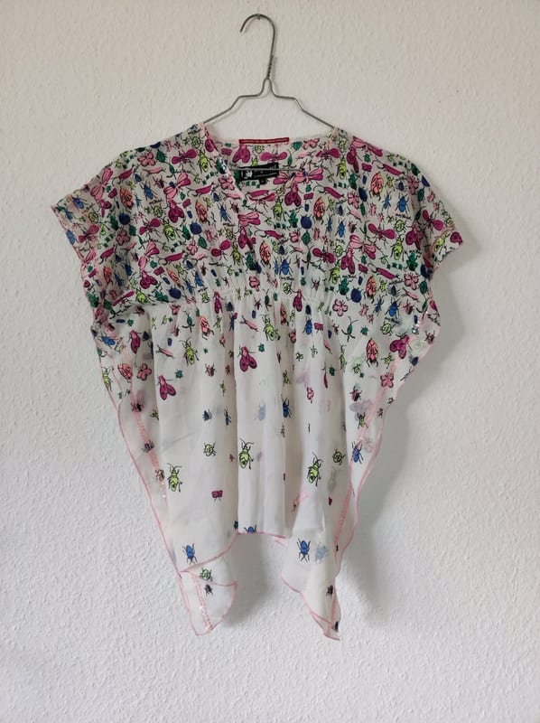 Andy Warhol by Pepe Jeans Damen Bluse mit buntem Print – Größe S – Weiß