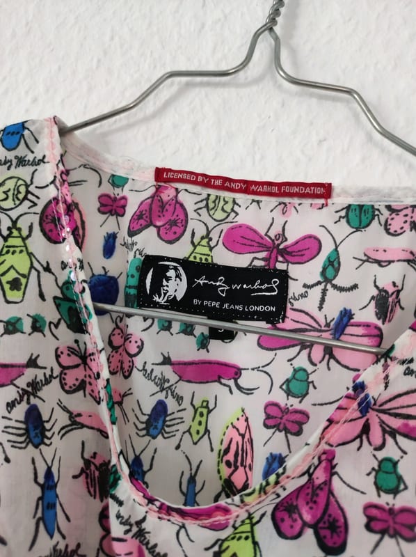 Andy Warhol by Pepe Jeans Damen Bluse mit buntem Print – Größe S – Weiß – Bild 3 von 7