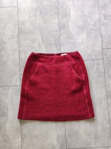 Damen Wollrock in Bordeaux mit Seitentaschen – Größe 38 – Rot