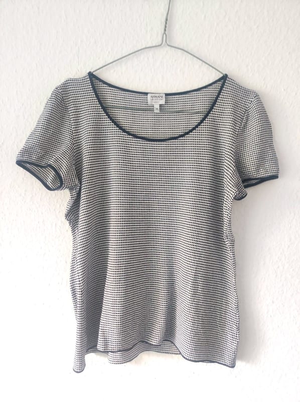 Armani Collezioni Damen T-Shirt – Größe 42 – Blau/Weiß