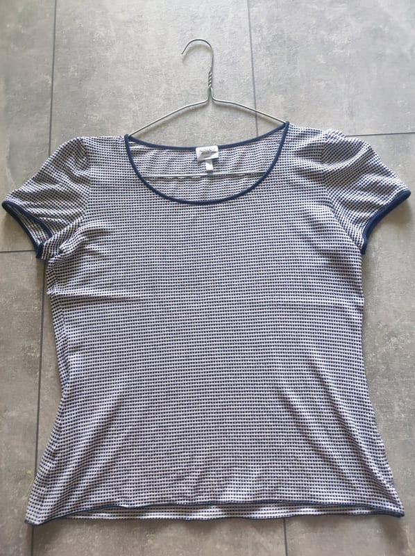 Armani Collezioni Damen T-Shirt – Größe 42 – Blau/Weiß – Bild 2 von 3