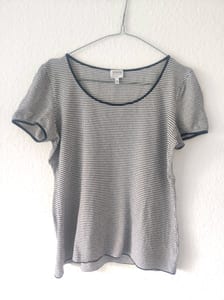 Armani Collezioni Damen T-Shirt – Größe 42 – Blau/Weiß