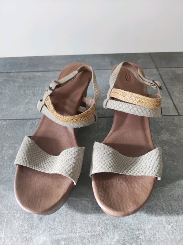 UGG Damen Keilsandalen Gr. 42 – Beige – Bild 8 von 8