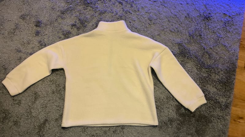 Herren Heller Fleece-Pullover mit kurzem Reißverschluss – Größe XL – Weiß – Bild 2 von 5