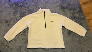 Herren Heller Fleece-Pullover mit kurzem Reißverschluss – Größe XL – Weiß
