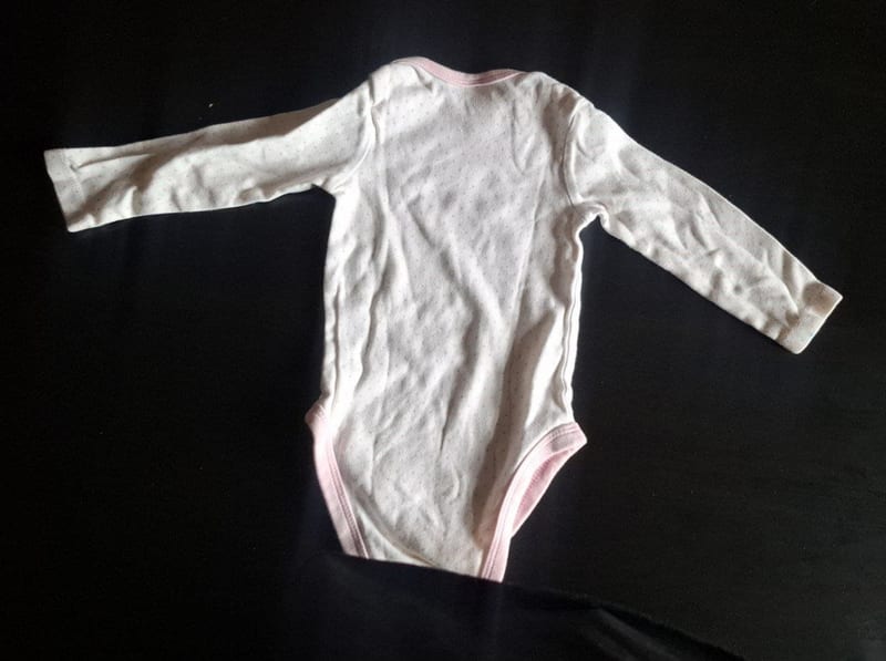 Baby Süßer Langarmbody mit Katzen-Motiv Gr.80 – Weiß/Rosa – Bild 3 von 3