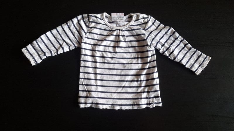 Mädchen 2er Set Langarmshirts Gr.74 – Türkis/Weiß/Schwarz – Bild 4 von 5