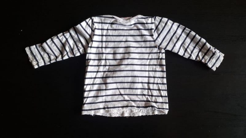 Mädchen 2er Set Langarmshirts Gr.74 – Türkis/Weiß/Schwarz – Bild 5 von 5