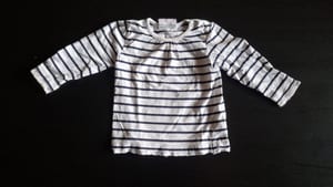 Mädchen 2er Set Langarmshirts Gr.74 – Türkis/Weiß/Schwarz – Bild 4 von 5