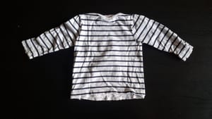 Mädchen 2er Set Langarmshirts Gr.74 – Türkis/Weiß/Schwarz – Bild 5 von 5
